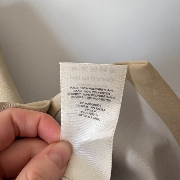 Aritzia Wilfred Tempest / Patio Vegan Leather Mini Skirt Sand Beige Size 6 - Picture 7 of 7